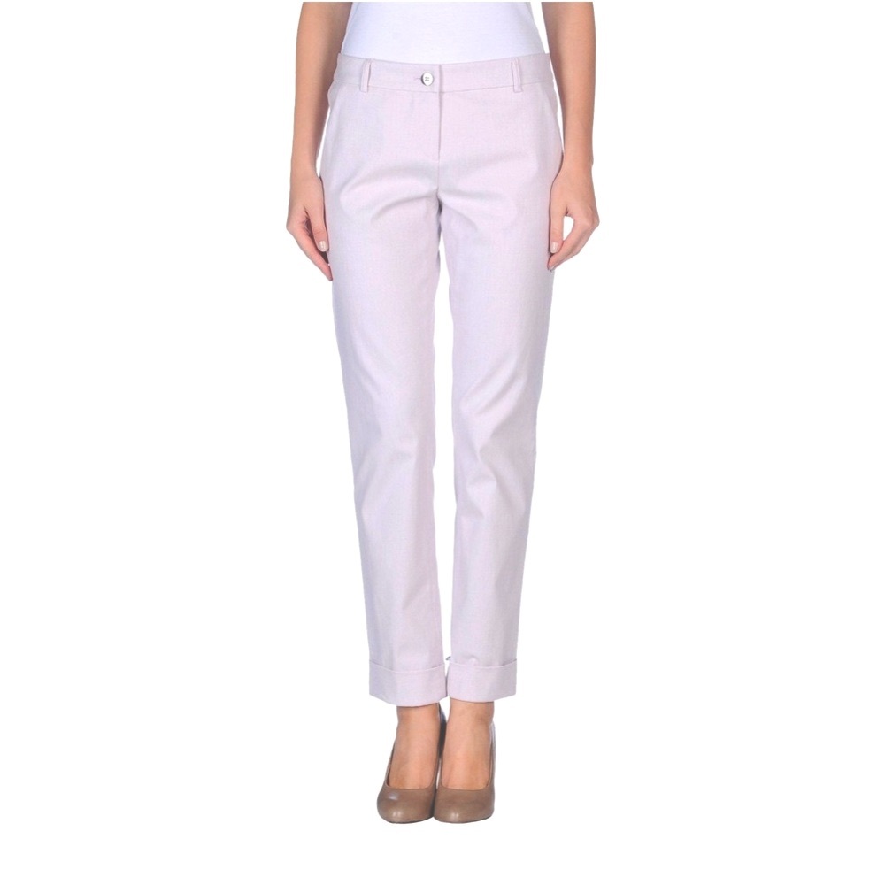 🇮🇹 EMPORIO ARMANI (13.5”) IT38 Women's lilac Ancle Pants cuffed Cotton mid-rise